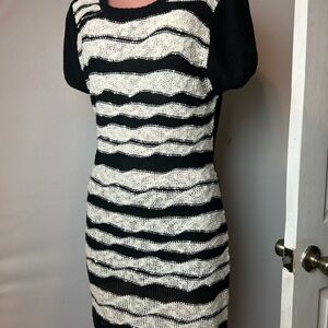 Extra Touch Blue Puff Sleeve Sheath Mini Dress